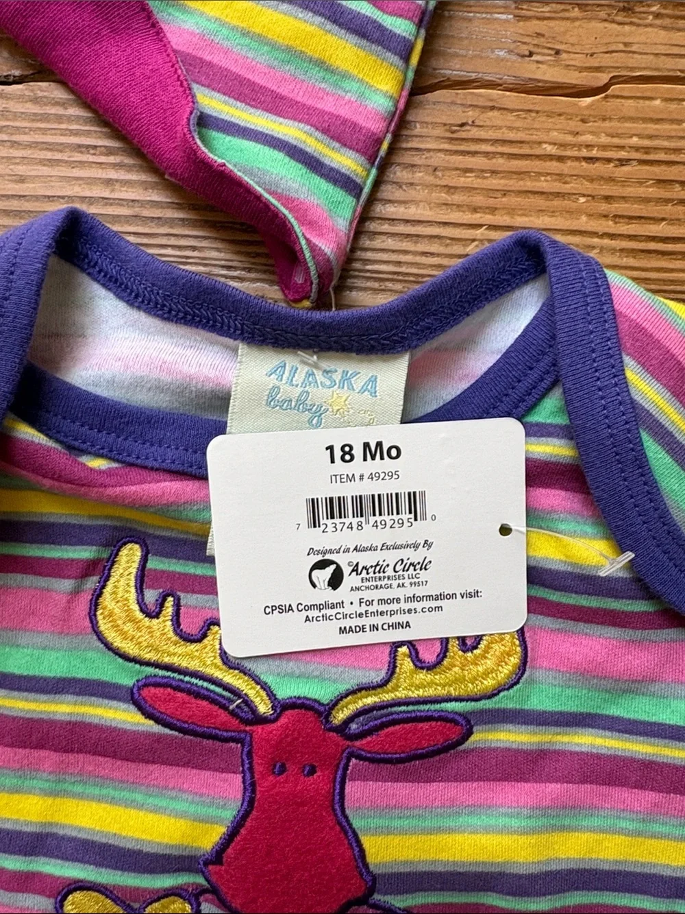 Y2K Polar Kids Alaska Striped Baby Onesie & Hat - Pink, Green, Yellow